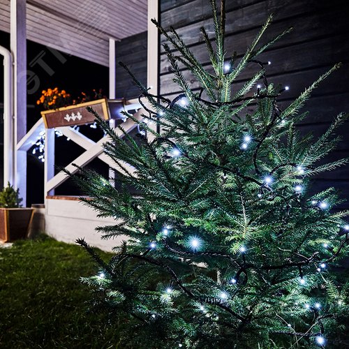 Гирлянда Твинкл Лайт 10 м, черный ПВХ, 100 диодов, белый 3