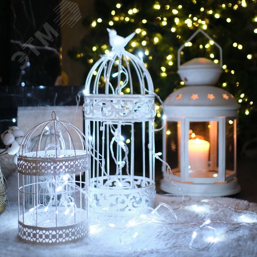 Гирлянда Твинкл Лайт 6 м, прозрачный ПВХ, 40 LED, белый 2