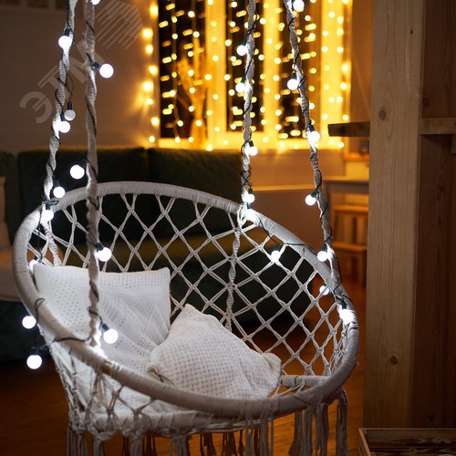 Гирлянда Шарики 25 мм, 5 м, темно-зеленый ПВХ, 25 диодов, белый, без контроллера 3