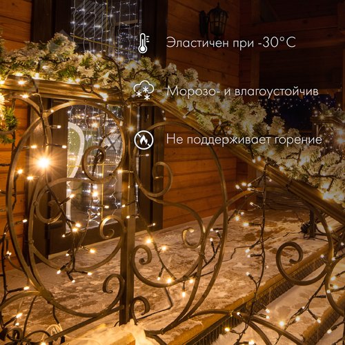 Гирлянда Нить 10 м, постоянное свечение, прозрачный ПВХ, 230 В, синий 3