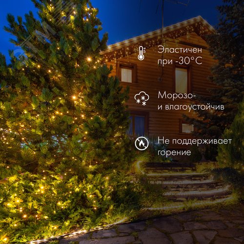 Гирлянда Нить 10 м, постоянное свечение, прозрачный ПВХ, 230 В, зеленый 3