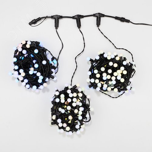 Гирлянда LED ClipLight - Мультишарики 24V, 3 нити по 20 м, свечение с динамикой, диодов RGB - NEON-NIGHT