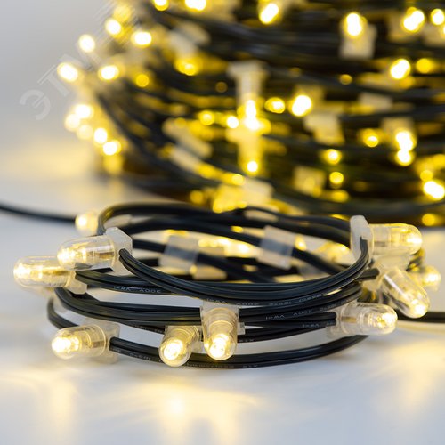 Гирлянда LED Clip Light 12V шаг 150 мм, диодов тёплый белый, Flashing белый - фото 3
