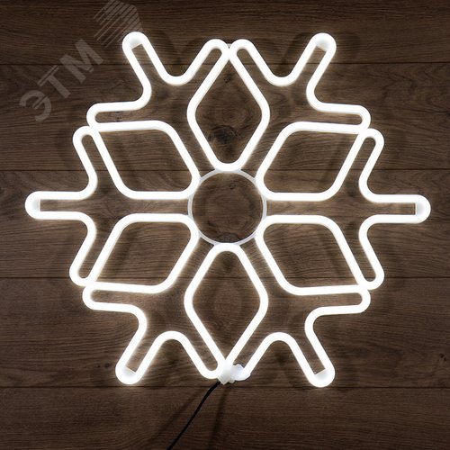 Фигура Снежинка из гибкого неона, 60х60 см, свечение белый - NEON-NIGHT