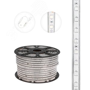 Лента уличная LED герметичная в силиконовой оболочке 220В 13х8мм IP65 SMd5050 60 диодов/метр красный (бухта 50м) - NEON-NIGHT