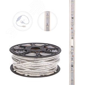 Лента LED герметичная в силиконовой оболочке 220В 13х8мм IP65 SMd3528 60 диодов/метр RGB (бухта 50м) - NEON-NIGHT