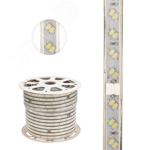 Лента LED 220В, 6.5x17мм, IP67, SMD 5730, 120 LED/м, белый, 100м - NEON-NIGHT