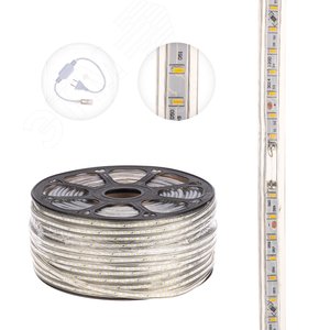 Лента LED уличная 220В, 6x10.6мм, IP67, SMD 3014, 120 LED/м, Теплый белый, 100м - NEON-NIGHT