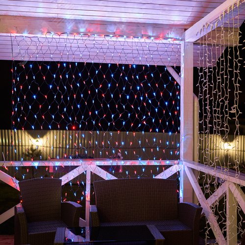 Гирлянда Сеть 2,5х2,5 м, черный ПВХ, 432 LED красные/синие - фото 4
