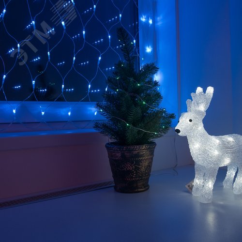 Гирлянда Сеть 1,5х1,5 м, прозрачный ПВХ, 150 LED синие - фото 6