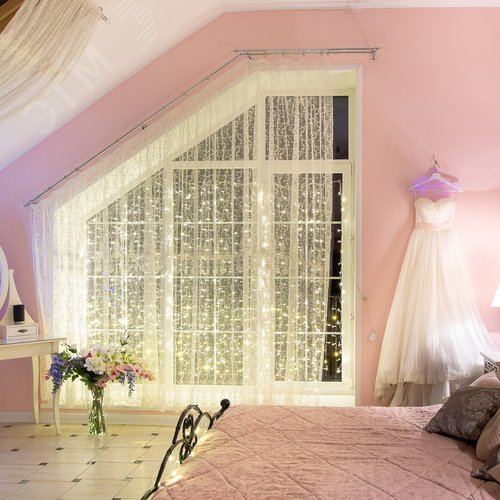 Гирлянда светодиодный Дождь 2,5x2 м, свечение с динамикой, прозрачный провод, 230 В, диоды тёплый белый 3