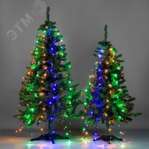 Гирлянда елочная с кольцом, 7 нитей по 1,8 м, диодов мультиколор, не соединяется 4