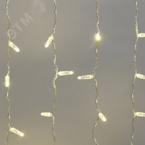 Гирлянда светодиодный Дождь 2x0,8м, прозрачный провод, 230 В, диоды тёплый белый 2