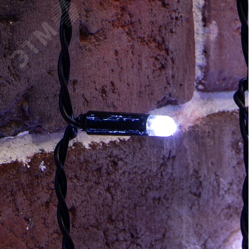 Гирлянда светодиодный Дождь 2х6 м, постоянное свечение, черный провод, 230 В, диоды белые 3