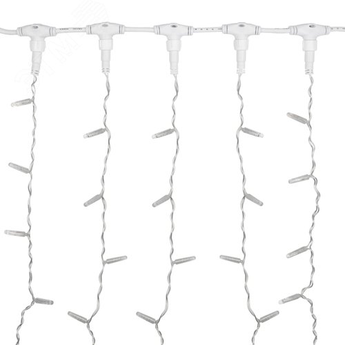 Гирлянда светодиодный Дождь 2х1,5 м, постоянное свечение, прозрачный провод, 230 В, диоды зелёные 4