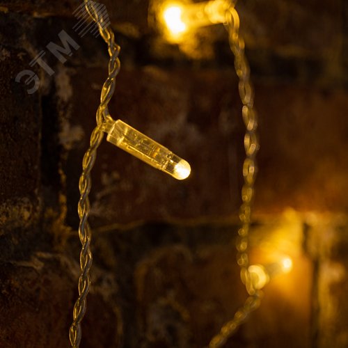 Гирлянда светодиодная Занавес 2х3 м 600 LED теплый белый, прозрачный ПВХ, IP65, эффект мерцания, 230 В нужен блок питания 3