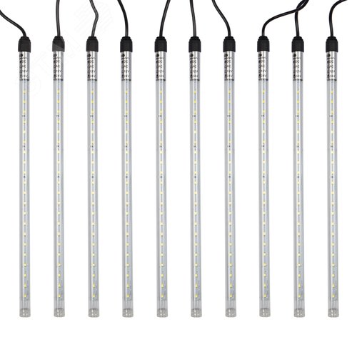 Гирлянда Тающие сосульки комплект 10 шт х 30см, шаг 100 см, 420 LED белый, черный каучук, IP65, 24 В, соединяется - фото 3