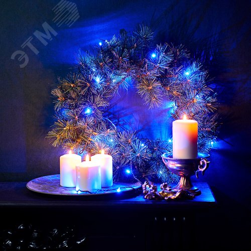 Гирлянда Твинкл Лайт 4 м, темно-зеленый ПВХ, 25 LED, Синий 5