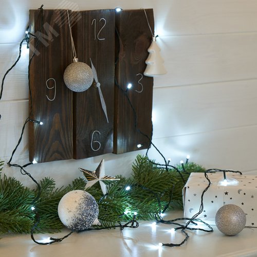 Гирлянда Твинкл Лайт 4 м, темно-зеленый ПВХ, 25 LED, белый 2