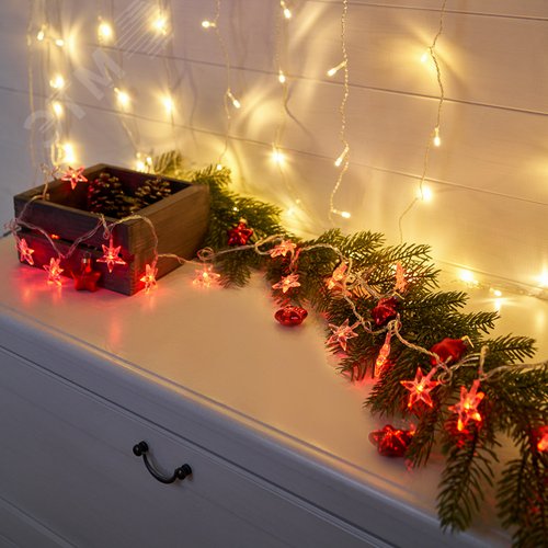 Гирлянда светодиодная Звездочки 20 LED красные 2,8 м 3