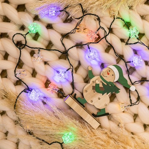 Гирлянда светодиодная Кубики 20 LED мультиколор 2,8 м с контроллером 3