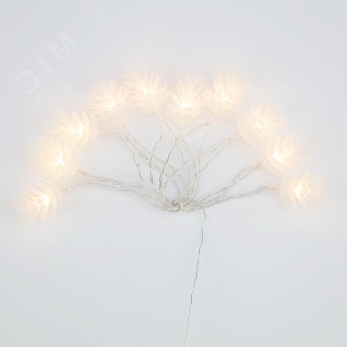 Гирлянда светодиодная Шишки 1,5 м, 10 LED, прозрачный ПВХ, свечение теплый белый, 2 х АА батарейки не в комплекте - фото 3
