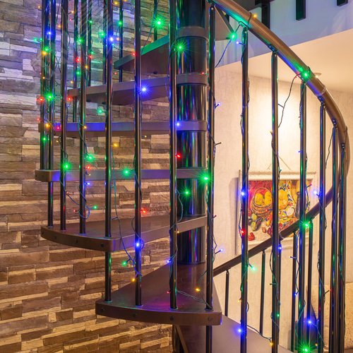Гирлянда Твинкл-Лайт 20 м, темно-зеленый ПВХ, 160 LED, мультиколор - фото 3