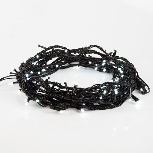 Гирлянда Твинкл Лайт 10 м, черный ПВХ, 100 диодов, белый