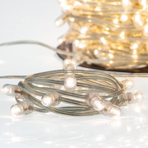 Гирлянда LED клип-лайт 12 V, прозрачный ПВХ, 150 мм, диодов тёплый белый 4
