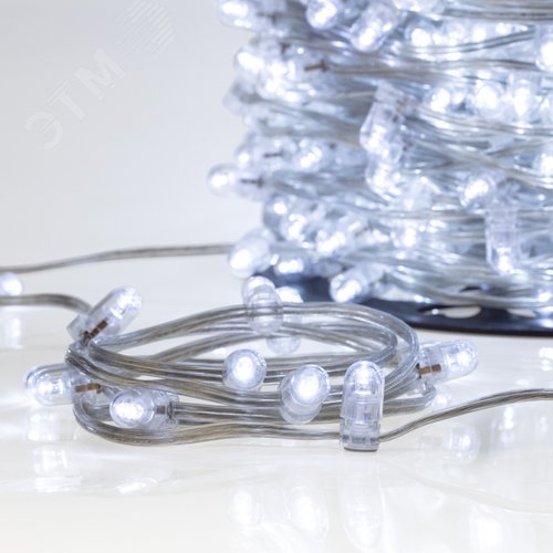 Гирлянда LED клип-лайт 12 V, прозрачный ПВХ, 150 мм, диоды белые Flashing белый - фото 4