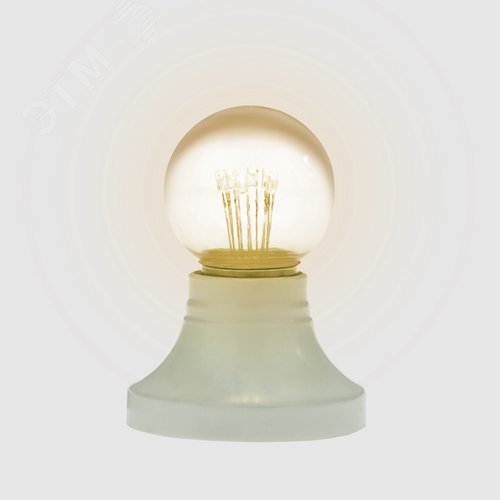 Лампа Шар e27 6 LED 45мм - тёплый белый, прозрачная колба, эффект лампы накаливания - фото 2