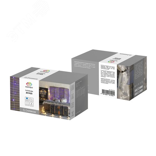 Гирлянда светодиодный Дождь 1,5х1,5 м, свечение с динамикой, прозрачный провод, 230 В, диоды синие 8