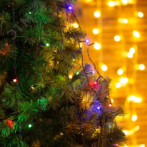 Гирлянда елочная с кольцом, 7 нитей по 1,8 м, диодов мультиколор, не соединяется 2