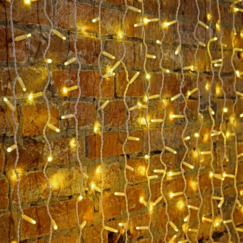 Гирлянда светодиодный Дождь 2х1,5 м, постоянное свечение, белый провод, 230 В, диоды тёплый белый 2