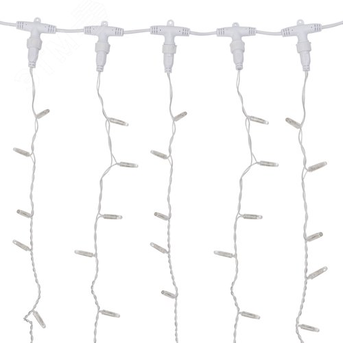 Гирлянда светодиодный Дождь 2х3 м, постоянное свечение, прозрачный провод, 230 В, диоды белые 4
