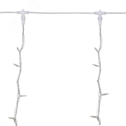 Гирлянда Светодиодный дождь 2х6 м, эффект водопада, прозрачный провод, 24 В, диоды белые 4