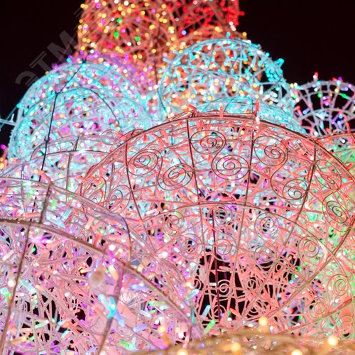 Гирлянда Нить 10 м, свечение с динамикой, прозрачный ПВХ, 230 В, RGB - фото 4