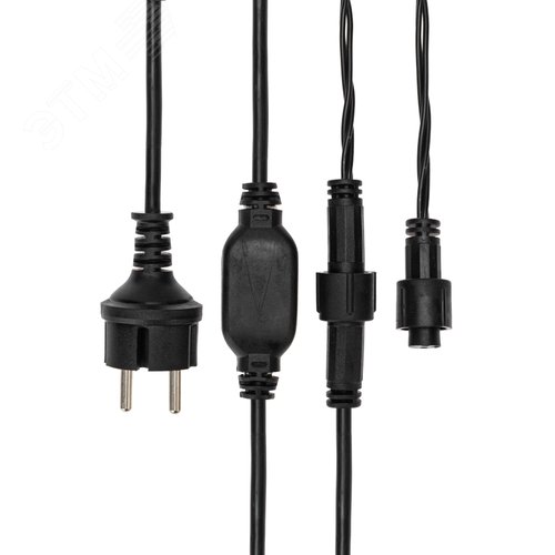 Гирлянда Айсикл Бахрома светодиодный, 5,6 х 0,9 м, черный провод каучук, 230 В, диоды синие, 240 LED 4