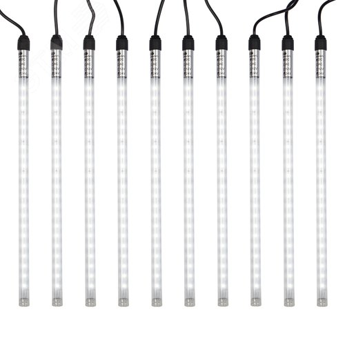 Гирлянда Тающие сосульки комплект 10 шт х 30см, шаг 100 см, 420 LED белый, черный каучук, IP65, 24 В, соединяется - фото 4