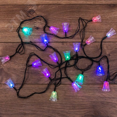 Гирлянда светодиодная Колокольчики 20 LED RGB 2,8 м - фото 3