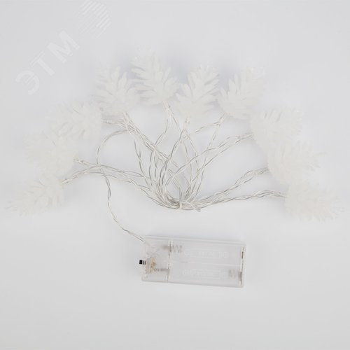 Гирлянда светодиодная Шишки 1,5 м, 10 LED, прозрачный ПВХ, свечение теплый белый, 2 х АА батарейки не в комплекте - фото 5