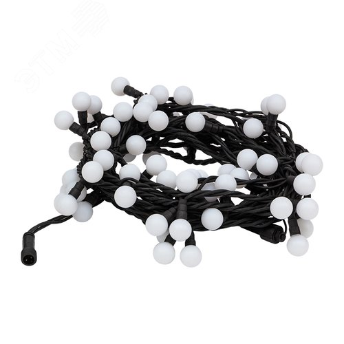 Гирлянда Мультишарики 23 мм, 10 м, черный каучук, 80 LED, свечение с динамикой, RGB 4