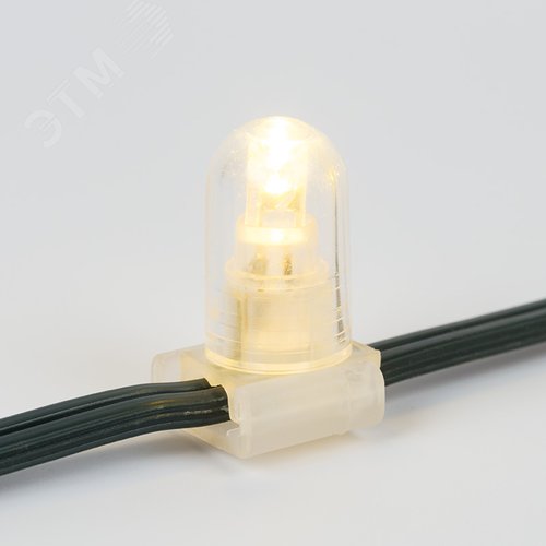 Гирлянда LED Clip Light 12V шаг 150 мм, диодов тёплый белый, Flashing белый - фото 5