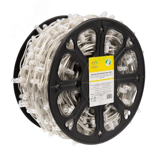Гирлянда LED клип-лайт 12 V, прозрачный ПВХ, 150 мм, диодов тёплый белый, Flashing белый - фото 5