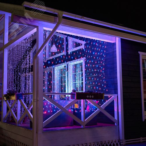 Гирлянда Сеть 2,5х2,5 м, черный ПВХ, 432 LED красные/синие - фото 5