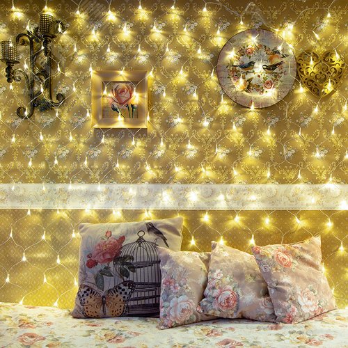Гирлянда Сеть 1,5х1,5 м, прозрачный ПВХ, 150 LED тёплый белый - фото 6