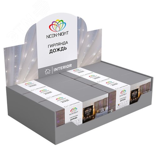 Гирлянда светодиодный Дождь 2,5x2 м, свечение с динамикой, прозрачный провод, 230 В, диоды белые - фото 5