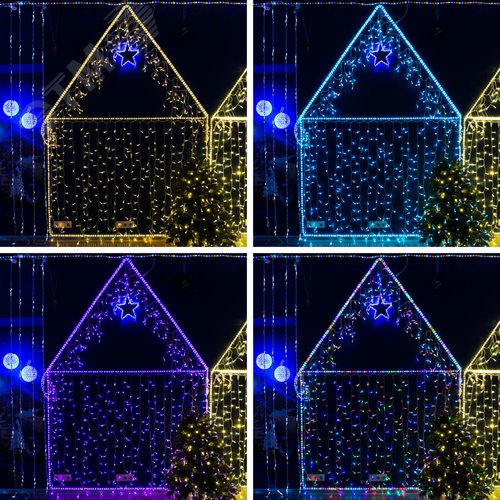 Гирлянда Нить 10 м, свечение с динамикой, прозрачный ПВХ, 230 В, RGB - фото 5