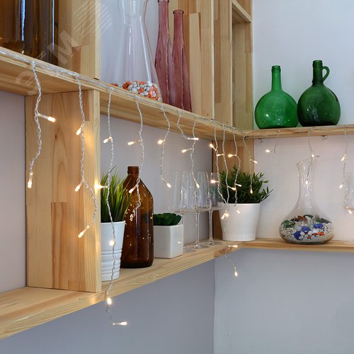 Гирлянда Айсикл Бахрома светодиодная, 1,8 х 0,5 м, прозрачный провод, 230 В, диоды тёплый белый 4