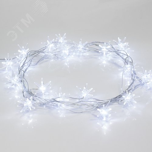 Гирлянда светодиодная Снежинки 20 LED белые 2,8 м - NEON-NIGHT